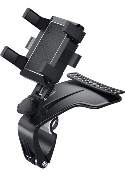Çok Fonksiyonlu Araç Telefon Tutucu: 360 Derece Dönebilen, Ayarlanabilir Yükseklik, Siyah