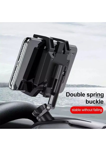 Çok Fonksiyonlu Araç Telefon Tutucu: 360 Derece Dönebilen, Ayarlanabilir Yükseklik, Siyah indirimleri
