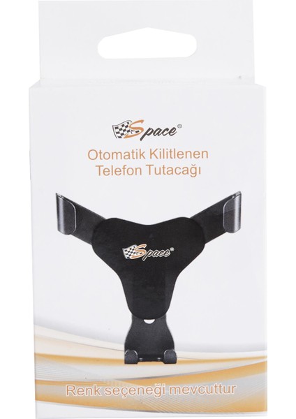 Seyahat Otovo Otomatik Kilitli Telefon Tutucusu - Güvenli & Şık Tasarım, Siyah