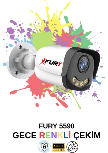 1 Kameralı 4 Warm LED Gece Renkli Görüş-Cepten Izle-Su Geçirmez Güvenlik Kamerası Seti 320GB fırsatları