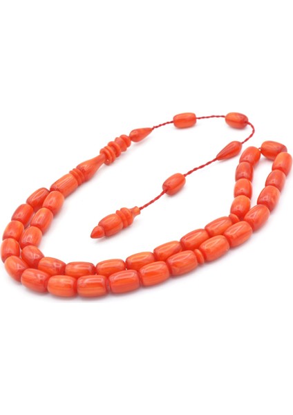 Ahmet Emin Yapımı Imamesi Halkalı Simli Turuncu Sıkma Kehribar Tesbih modelleri