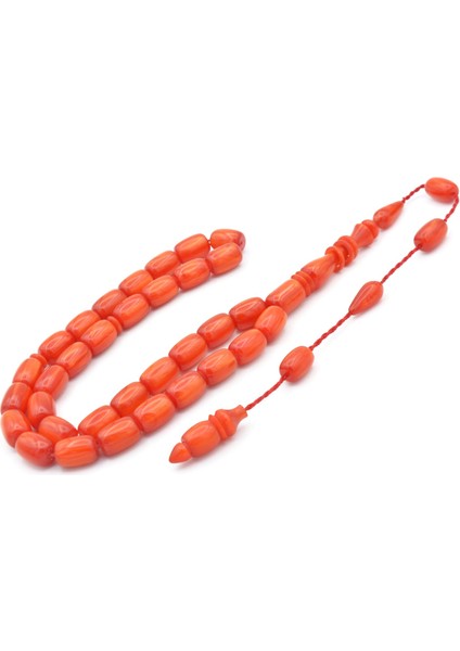 Ahmet Emin Yapımı Imamesi Halkalı Simli Turuncu Sıkma Kehribar Tesbih indirimleri