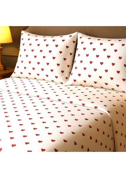 Amour Kırmızı Kalpli %100 Pamuk Çift Kişilik Nevresim Seti – Çarşafsız (Nevresim + 2 Yastık Kılıfı) fiyatları