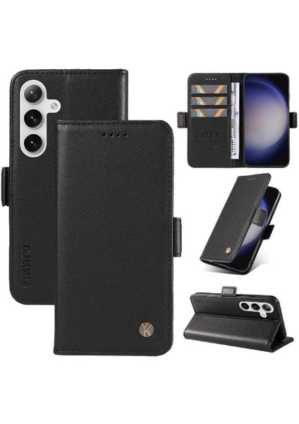 Kart Yuvaları Premium Faux Deri Ile Samsung Galaxy S25 Için Flip Case ve (Yurt Dışından)