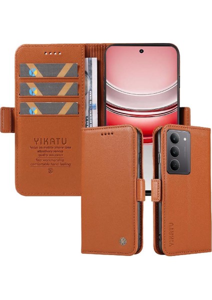 Realme 14X 5g Premium Faux Deri ve Zarif Logo Ile Flip Case ve (Yurt Dışından)