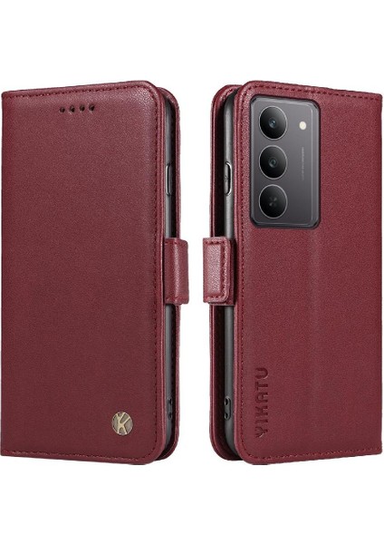 Realme 14X 5g Premium Faux Deri ve Zarif Logo Ile Flip Case ve (Yurt Dışından)