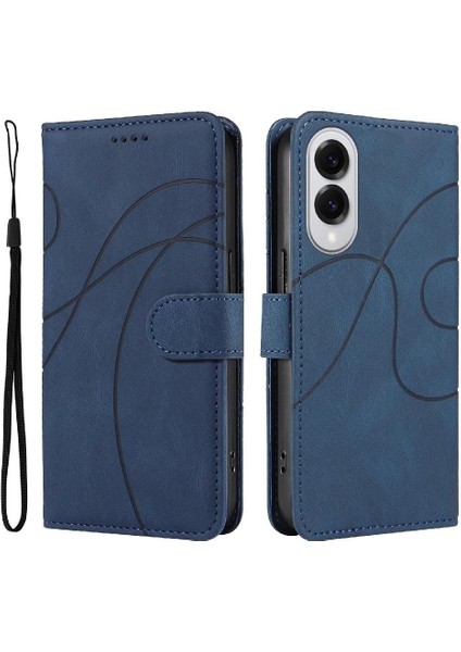 Samsung Galaxy S25 Kenar Cilt Hissediyorum Deri ve Buzlu Tpu Için Flip Case (Yurt Dışından)