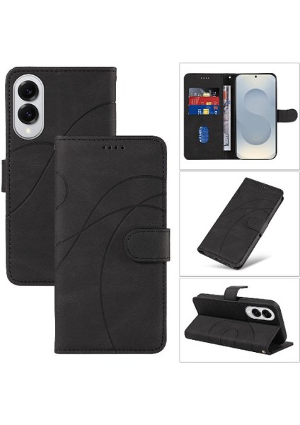 Samsung Galaxy S25 Kenar Cilt Hissediyorum Deri ve Buzlu Tpu Için Flip Case (Yurt Dışından)