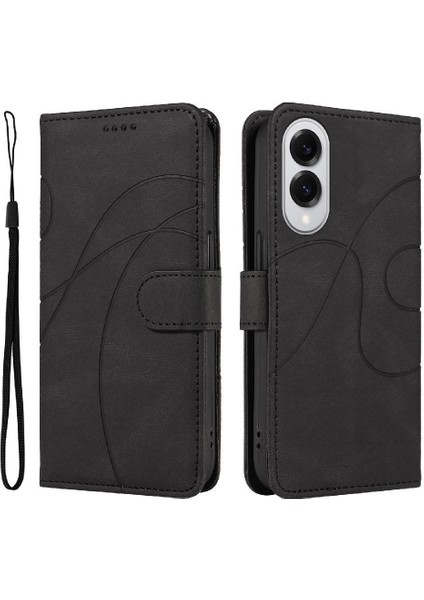 Samsung Galaxy S25 Kenar Cilt Hissediyorum Deri ve Buzlu Tpu Için Flip Case (Yurt Dışından)