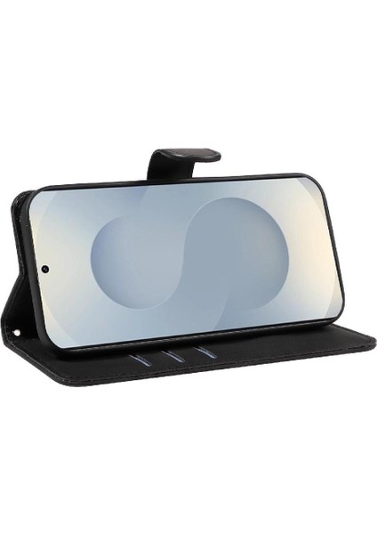 Samsung Galaxy S25 Kenar Cilt Hissediyorum Deri ve Buzlu Tpu Için Flip Case (Yurt Dışından)