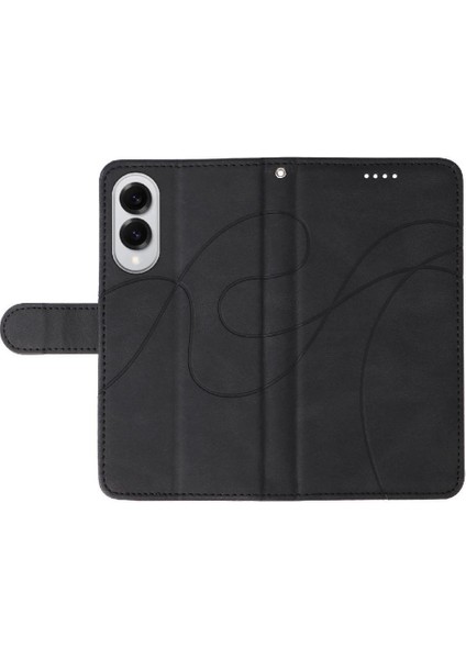 Samsung Galaxy S25 Kenar Cilt Hissediyorum Deri ve Buzlu Tpu Için Flip Case (Yurt Dışından)