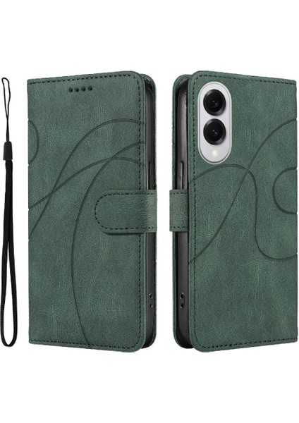 Samsung Galaxy S25 Kenar Cilt Hissediyorum Deri ve Buzlu Tpu Için Flip Case (Yurt Dışından)