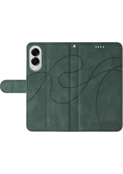 Samsung Galaxy S25 Kenar Cilt Hissediyorum Deri ve Buzlu Tpu Için Flip Case (Yurt Dışından)