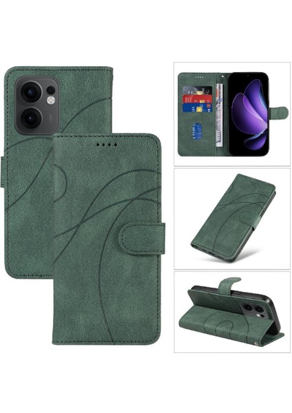 Oppo Reno 13F Cilt Hissediyorum Deri ve Buzlu Tpu Kavisli Çizgi Için Flip Case (Yurt Dışından)