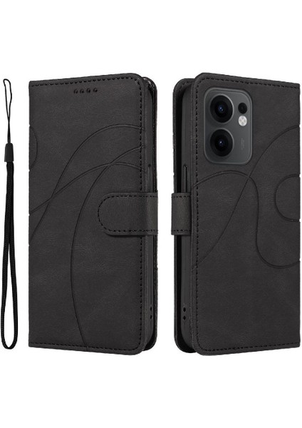 Oppo Reno 13F Cilt Hissediyorum Deri ve Buzlu Tpu Kavisli Çizgi Için Flip Case (Yurt Dışından)