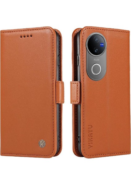 Vıvo V50 5g Için Kart Yuvaları Premium Faux Deri ve Zarif Ile Flip Case (Yurt Dışından)