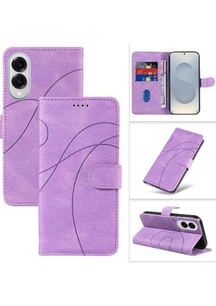 Samsung Galaxy S25 Kenar Cilt Hissediyorum Deri ve Buzlu Tpu Için Flip Case (Yurt Dışından)