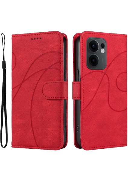 Oppo Reno 13F Cilt Hissediyorum Deri ve Buzlu Tpu Kavisli Çizgi Için Flip Case (Yurt Dışından)