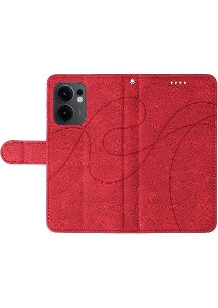 Oppo Reno 13F Cilt Hissediyorum Deri ve Buzlu Tpu Kavisli Çizgi Için Flip Case (Yurt Dışından) fırsatları