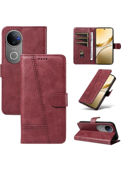 Vıvo V50 5g Cüzdan Telefon Kılıfı Için Filp Durumda Kredi Ile Preslenmiş Pu Deri (Yurt Dışından) indirimleri