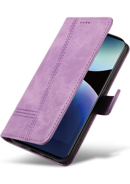 Kredi Kartı Yuvası Ile Xiaomi Redmi Not 14 Pro 4g Için Filp Durumda Preslenmiş Pu (Yurt Dışından)