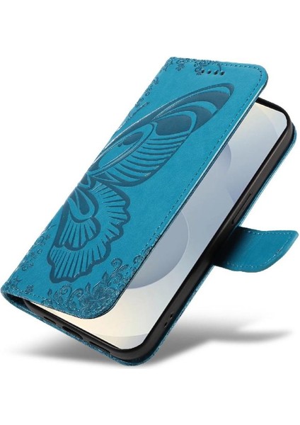 Samsung Galaxy S25 Kenar Yüksek Kaliteli Deri Kabartmalı El Için Flip Case (Yurt Dışından)