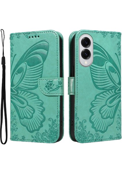 Samsung Galaxy S25 Kenar Yüksek Kaliteli Deri Kabartmalı El Için Flip Case (Yurt Dışından)