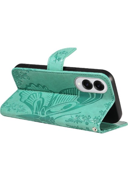 Samsung Galaxy S25 Kenar Yüksek Kaliteli Deri Kabartmalı El Için Flip Case (Yurt Dışından)