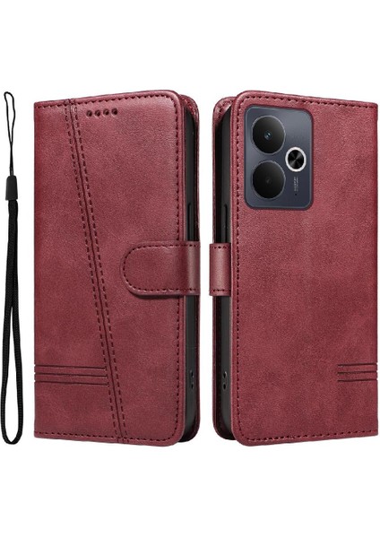 Realme Için Filp Durumda 14 5g Cüzdan Telefon Kılıfı Kart Ile Preslenmiş Pu Deri (Yurt Dışından) fiyatları