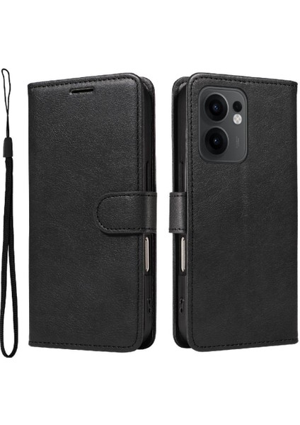Oppo Reno 13F Yüksek Kaliteli Deri Klasik Düz Renk Telefon Için Flip Case (Yurt Dışından) modelleri