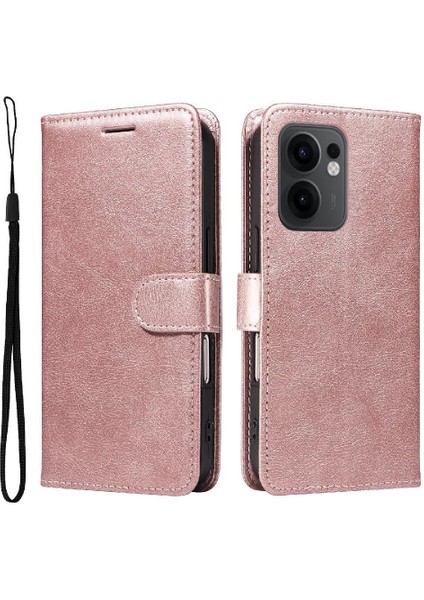 Oppo Reno 13F Yüksek Kaliteli Deri Klasik Düz Renk Telefon Için Flip Case (Yurt Dışından) modelleri