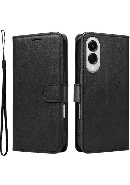 Kart Yuvası Yüksek Kaliteli Deri Ile Samsung Galaxy S25 Kenar Için Flip Case (Yurt Dışından)