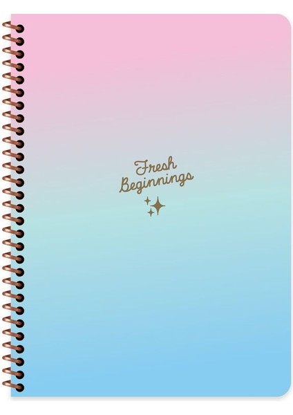 Peritozu Çizgili Stickerli Defter | 16,5 x 22,5 cm | Spiralli – 80 Yaprak