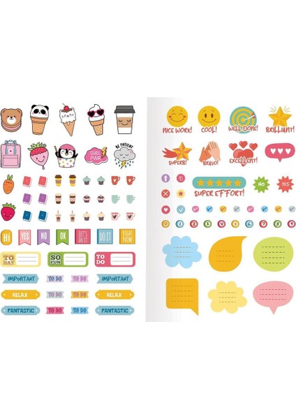 Kareli Stickerli Kraft Kapak 3'lü Defter Set | 18,5 x 26 cm | 50 Yaprak modelleri