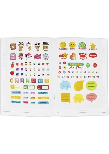 Kareli Stickerli Kraft Kapak 3'lü Defter Set | 18,5 x 26 cm | 50 Yaprak fırsatları