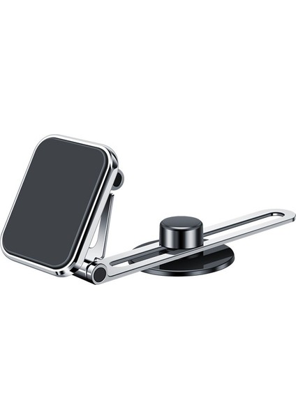 Güvenli Mıknatıslı Torpido Üstü Telefon Tutucu 360° Dönebilen, Krom