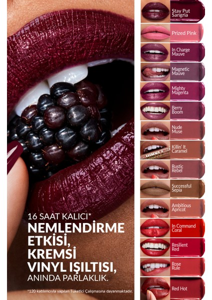 Power Stay Kremsi Vinyl Likit Ruj - Magnetic Mauve