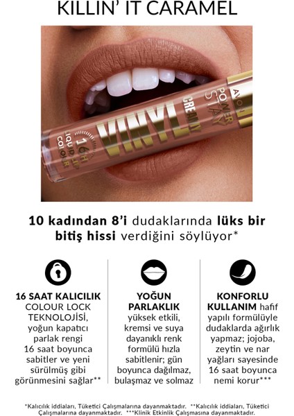 Power Stay Kremsi Vinyl Likit Ruj - Killin It Caramel