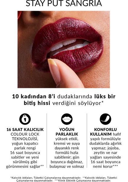 Power Stay Kremsi Vinyl Likit Ruj - Stay Put Sangria modelleri