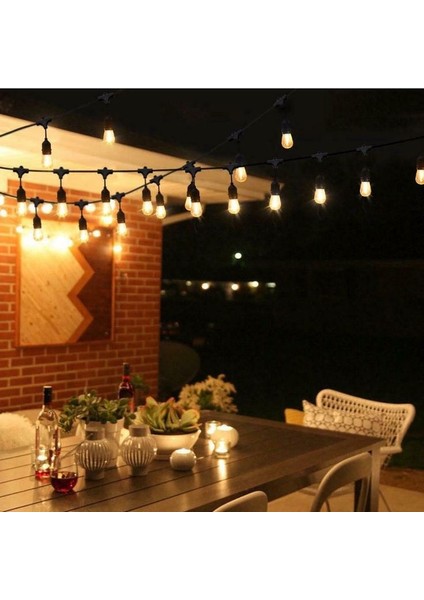 5 Metre 10 Duylu Eklenebilir Sıralı Bahçe, Kafe, Teras, Balkon Armatürü IP64 Iç Dış Mekan (Ampulsüz)