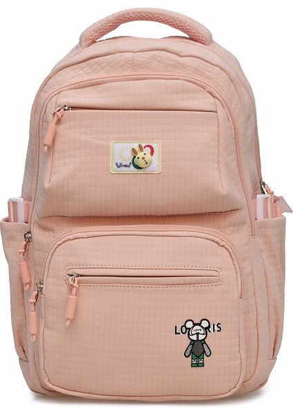 Çocuk Ortopedik Çok Gözlü Okul Çantası Ergonomik Tasarım 45x29x13 cm Pembe fiyatları