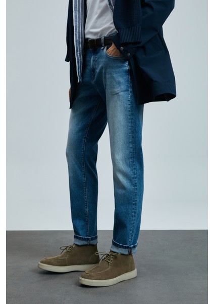 Mattıas Smart Jean Erkek Pantolon Slim Fit Mavi fırsatları