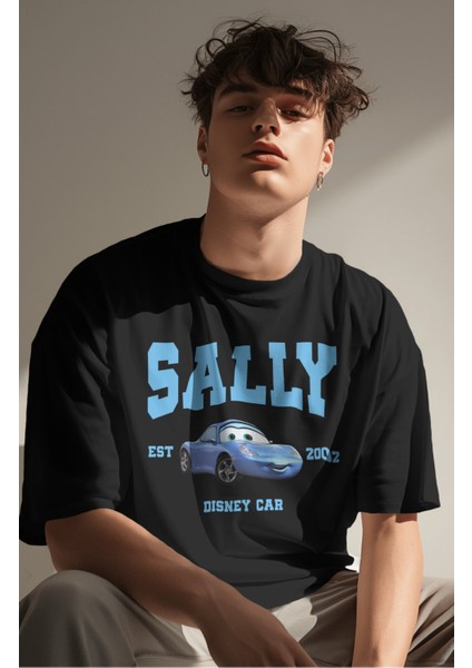 Unisex Arabalar Sally Est 2002 Baskılı Tişört, Oversize Cars Film Temalı T-Shirt fiyatları