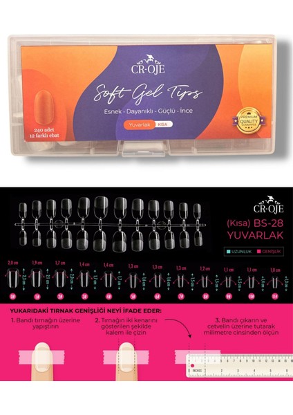 Soft Gel Tips - Yuvarlak Kısa