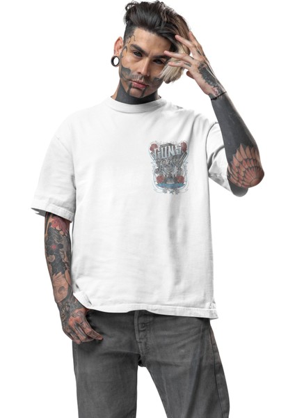 Unisex Reckless Life Sırt Baskılı Tişört, Oversize Guns N' Roses Şarkı Temalı T-Shirt fiyatları