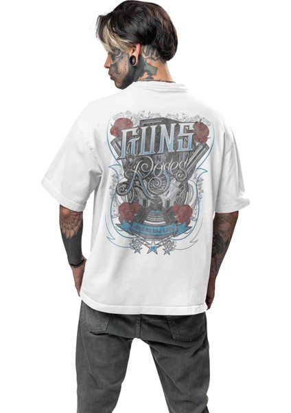 Unisex Reckless Life Sırt Baskılı Tişört, Oversize Guns N' Roses Şarkı Temalı T-Shirt modelleri