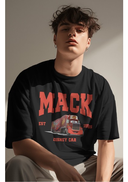Unisex Arabalar Mack Est 1985 Baskılı Tişört, Oversize Cars Film Temalı T-Shirt fiyatları