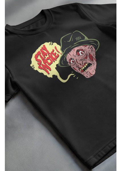 Unisex Stay Woke Yazılı Tişört, Oversize Korku Filmi Hallowen Temalı T-Shirt fiyatları