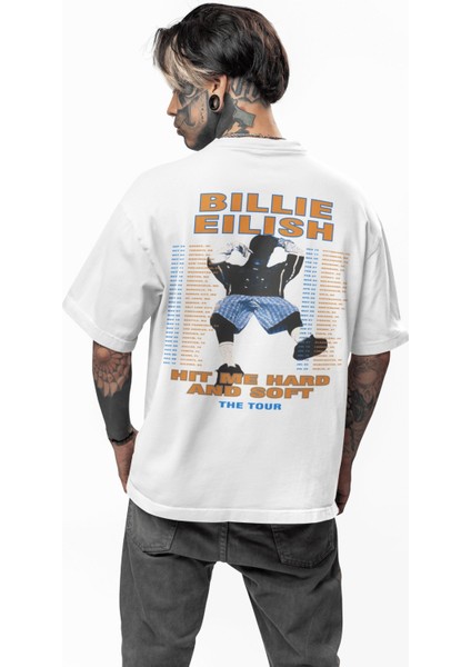 Unisex The Tour Sırt Baskılı Tişört, Oversize Billie Eilish Yazılı T-Shirt modelleri