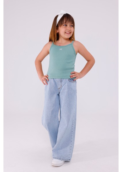 Kız Çocuk Lastikli Kot Pantolon 2211